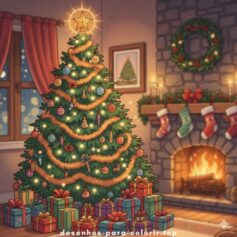 Árvore de Natal para Colorir e Imprimir: Desenhos de Pinheiros Grátis