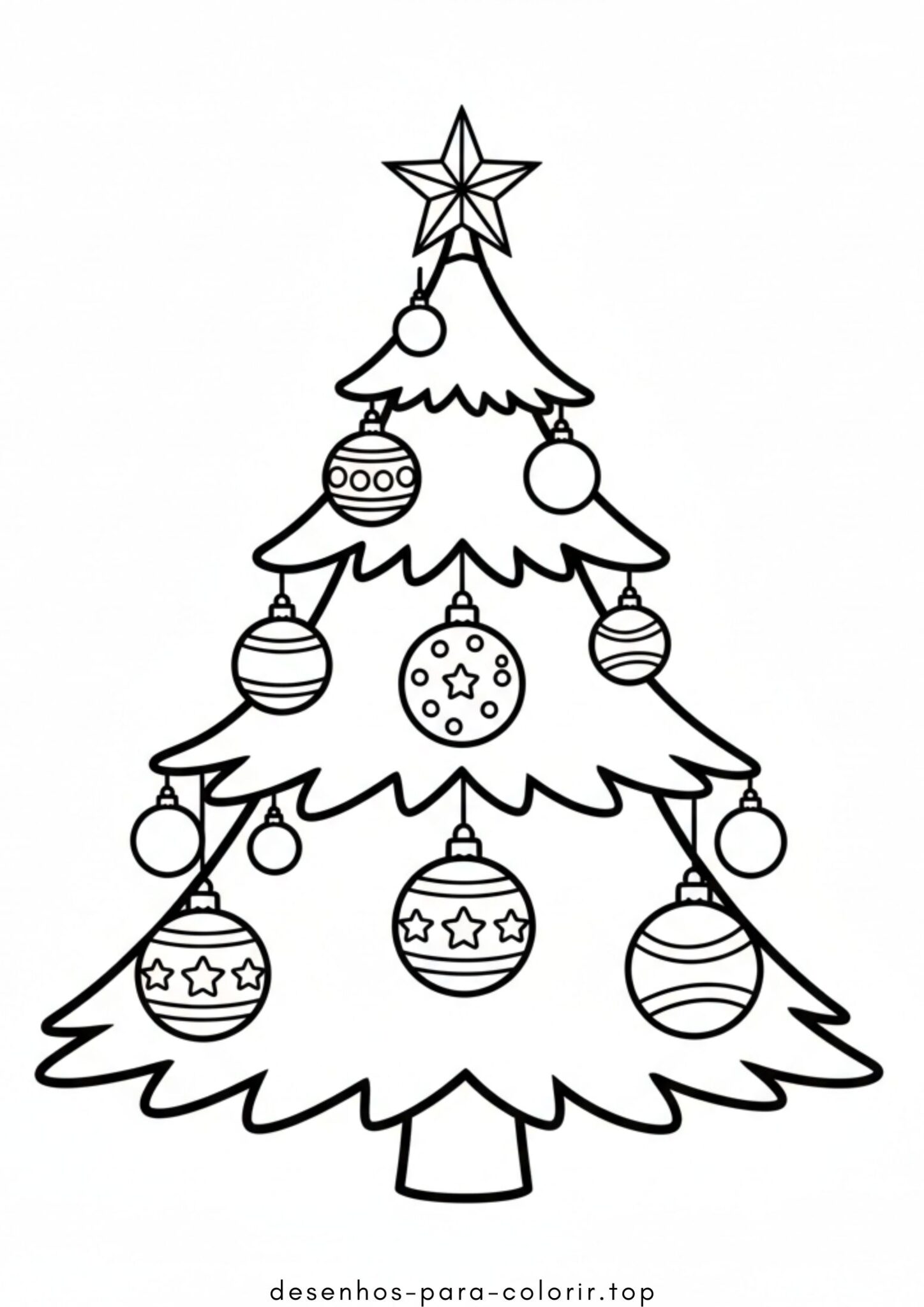 Desenhos de Árvore de Natal Decorada para Crianças para Colorir