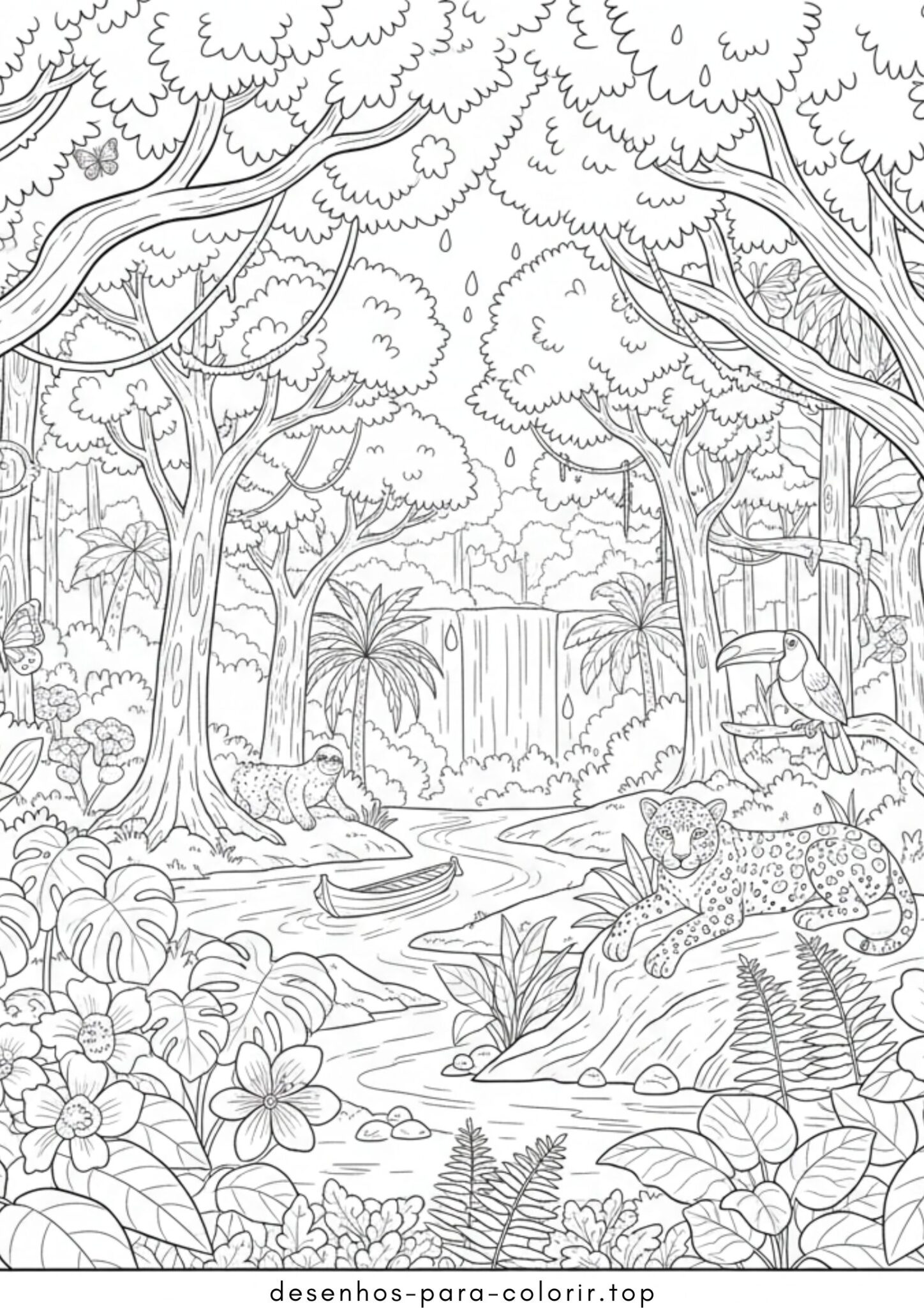 Desenhos de Floresta Amazônica para Colorir