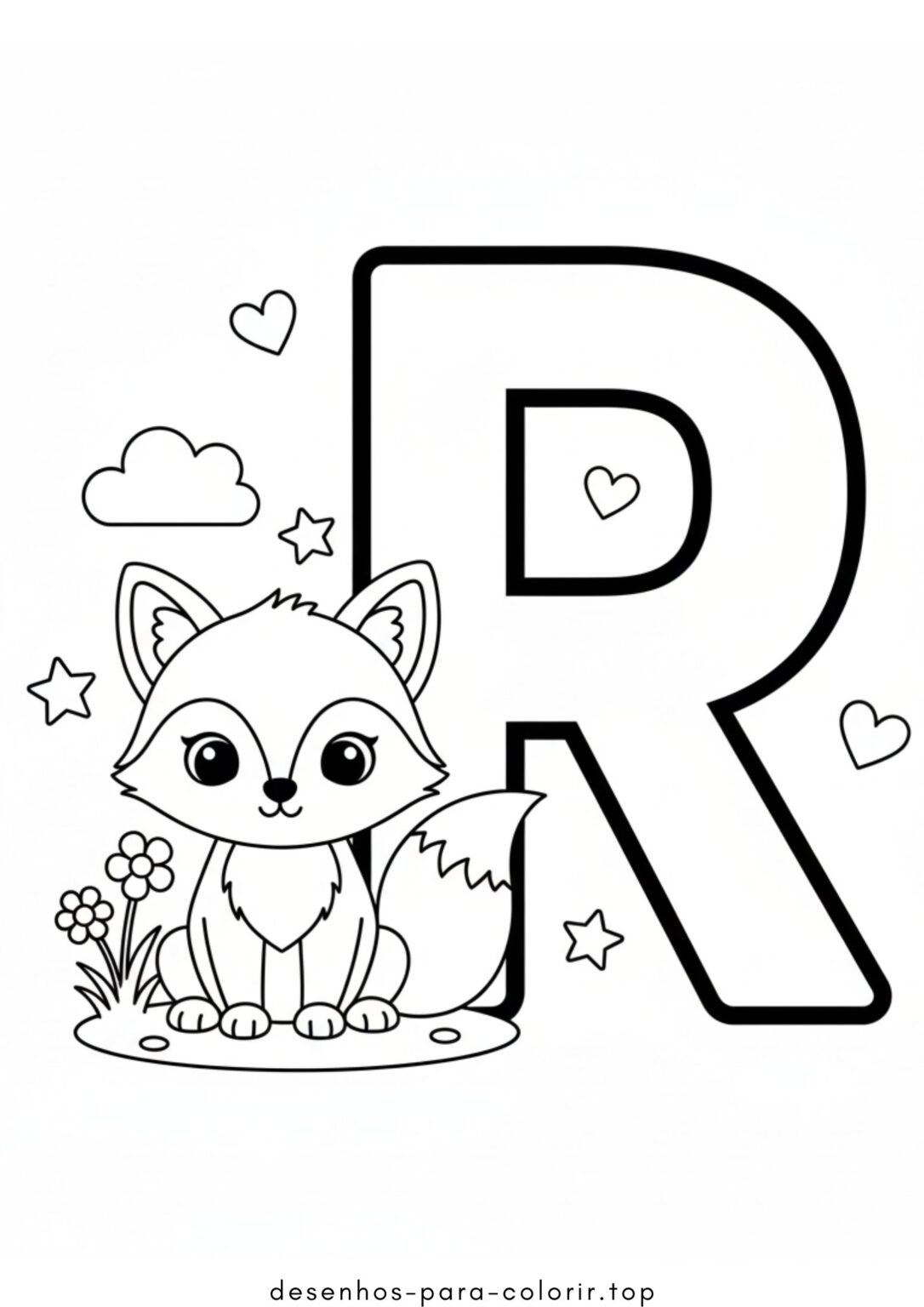 Desenho de Letra R – Raposa para Colorir e Imprimir Grátis — Baixar em ...