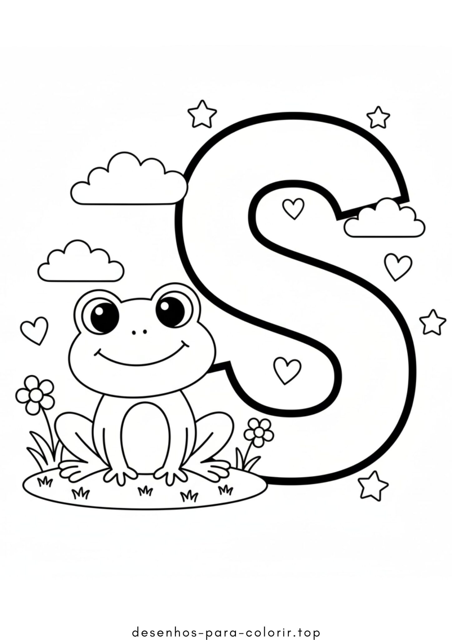 Desenho de Letra S – Sapo para colorir e imprimir Desenho de Letra S – Sapo para colorir e imprimir