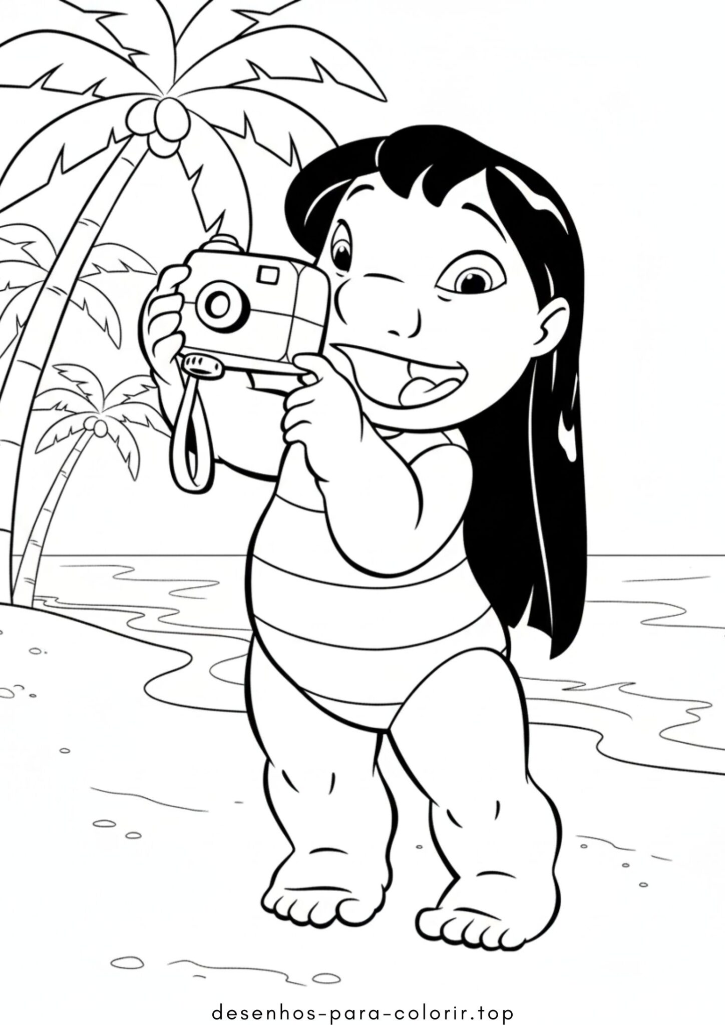 Desenho de Lilo com uma câmera