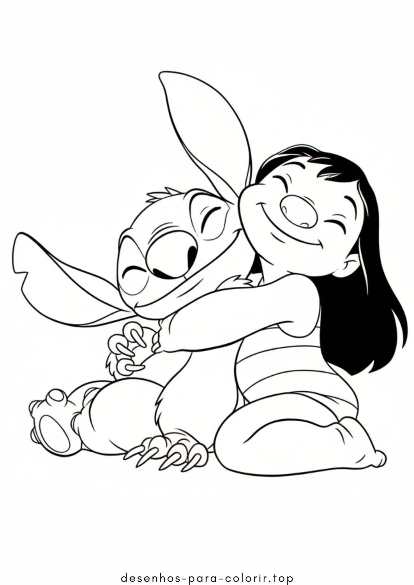 Desenho de Lilo e Stitch são melhores amigos