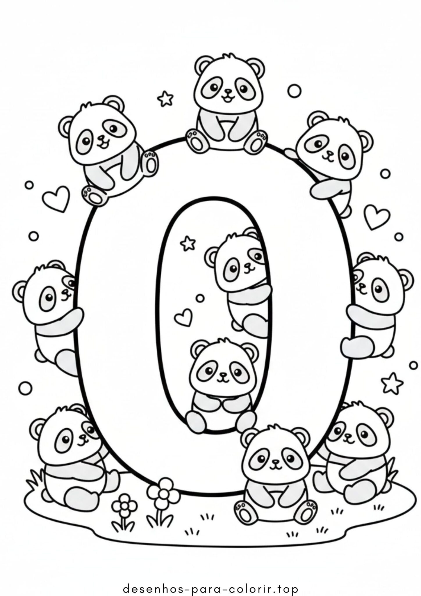 Desenho de Número 0 para colorir e imprimir