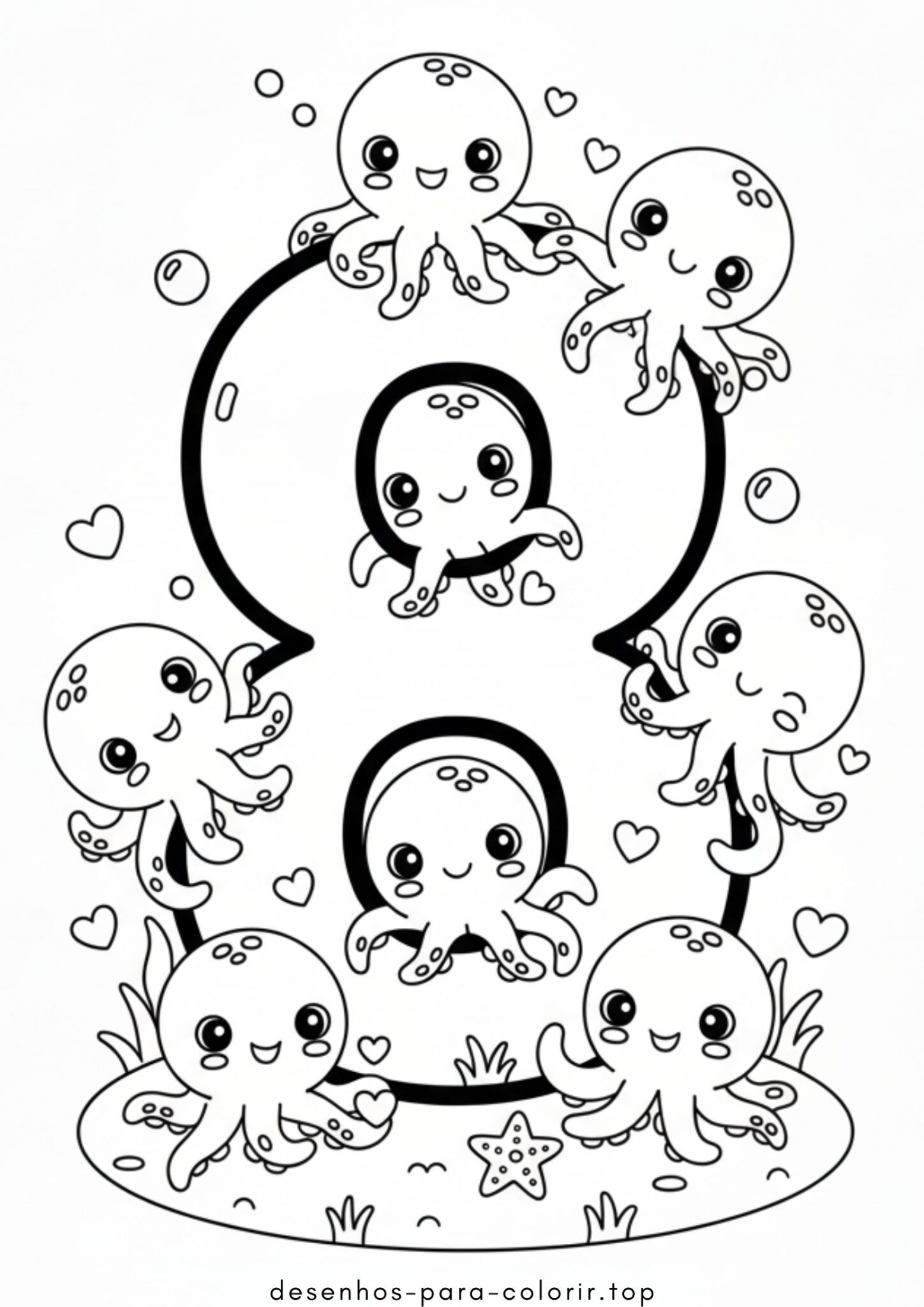 Desenho de Número 8 para colorir e imprimir Desenho de Número 8 para colorir e imprimir