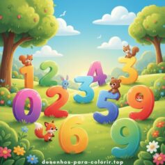 Números para Colorir e Imprimir - Desenhos para Baixar Grátis PDF, JPG 