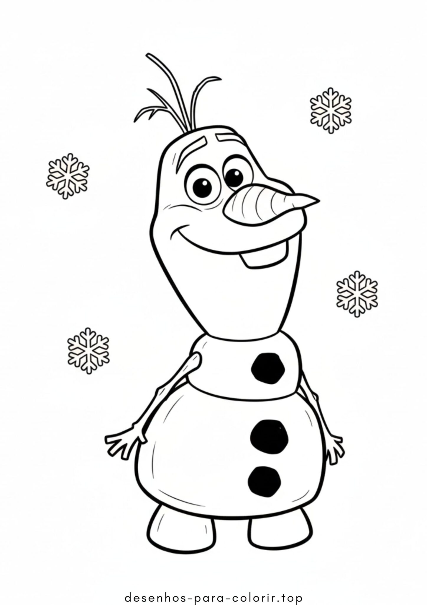 Desenhos de Olaf, o boneco de neve (Frozen) para Colorir