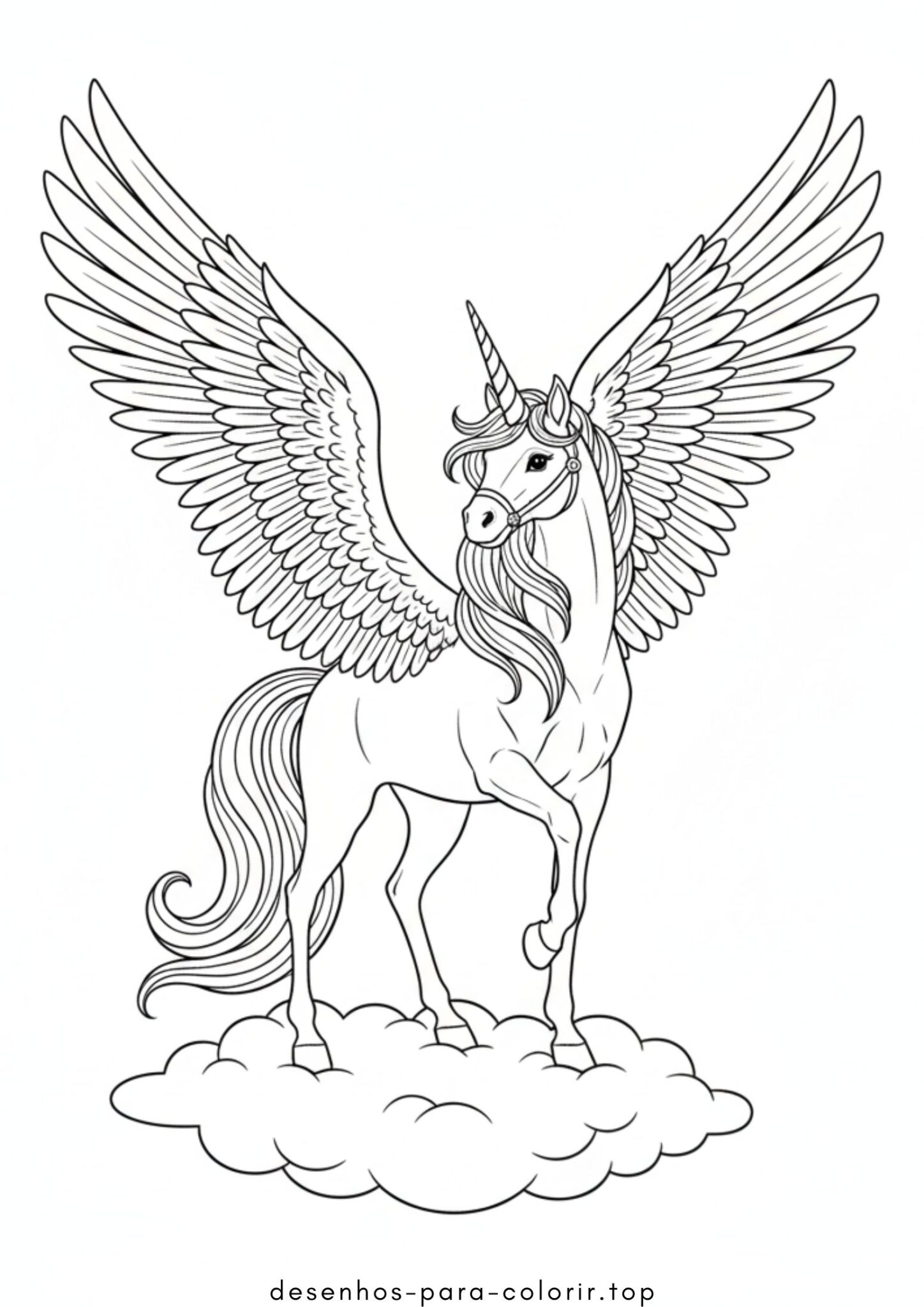 Desenho de Pégaso Unicórnio para colorir e imprimir Desenho de Pégaso Unicórnio para colorir e imprimir