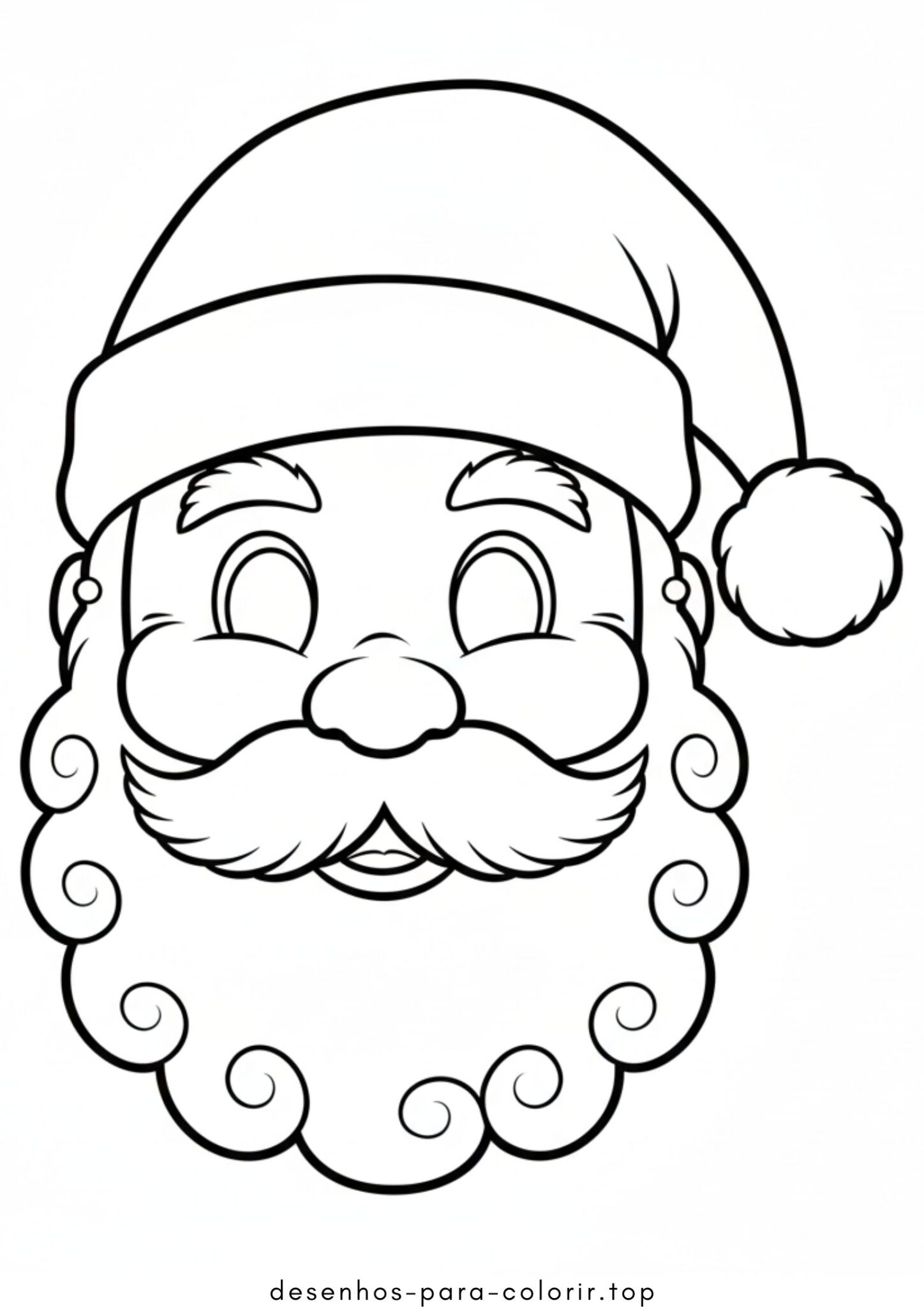 Desenho de Rosto do Papai Noel (Máscara) para colorir e imprimir Desenho de Rosto do Papai Noel (Máscara) para colorir e imprimir