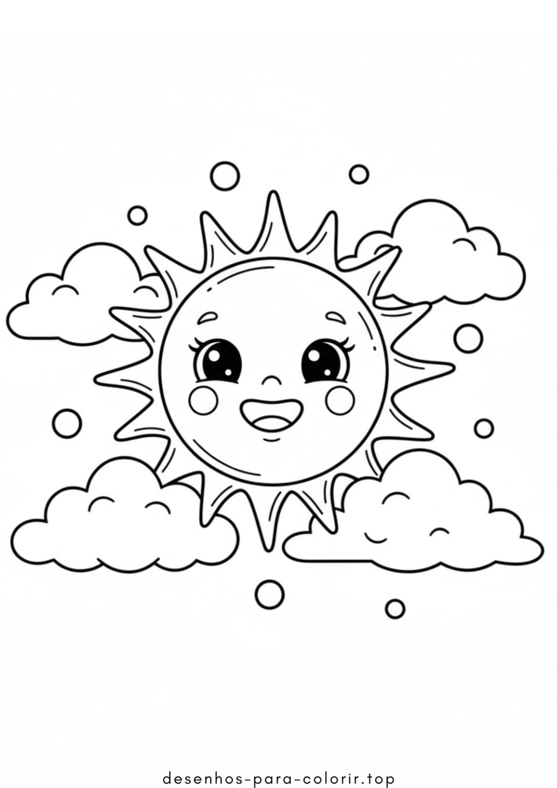 Desenho de Sol e Nuvens para Colorir e Imprimir Grátis — Baixar em PDF ...