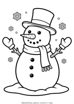 Um boneco de neve fofo de chapéu