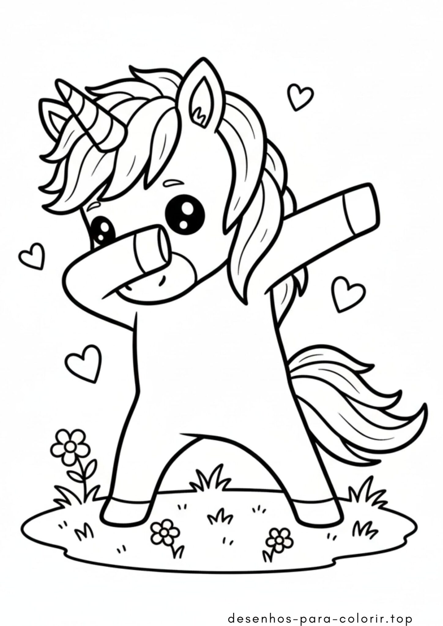 Desenho de Unicórnio Dançando (Dab) para colorir e imprimir Desenho de Unicórnio Dançando (Dab) para colorir e imprimir